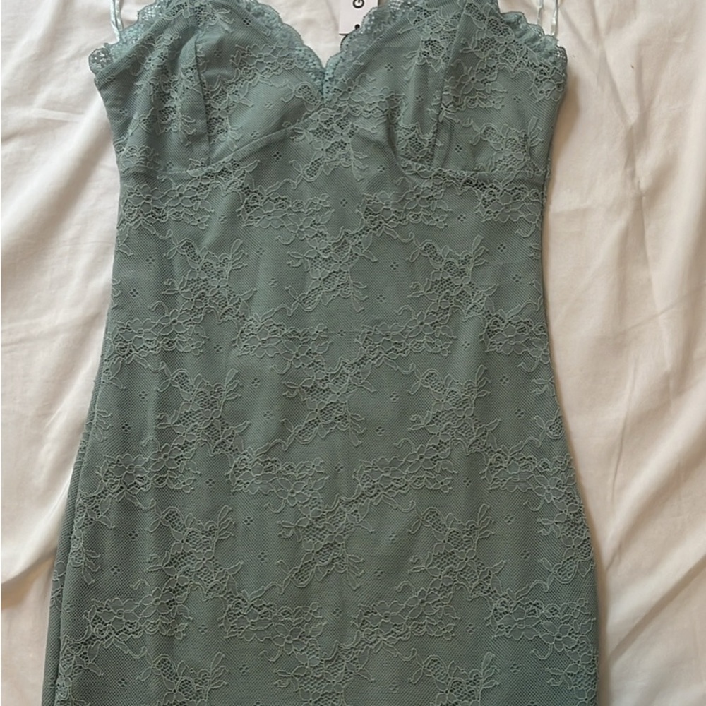 Garage Lace Mini Dress in blue